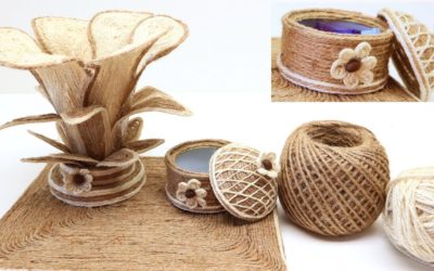 Органайзер Каменный Цветок из Джута Своими Руками Декор в Подарок