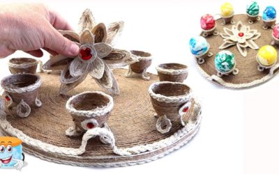 Пасхальный Поднос из Джута Своими Руками в Подарок Мастер Класс