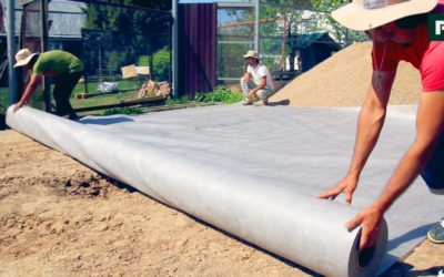 Подъездная дорога, парковка, отвод воды на участке при помощи геотекстиля // FORUMHOUSE