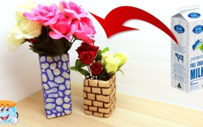 Как Сделать Вазу Своими Руками из Молочного Контейнера Мастер Класс