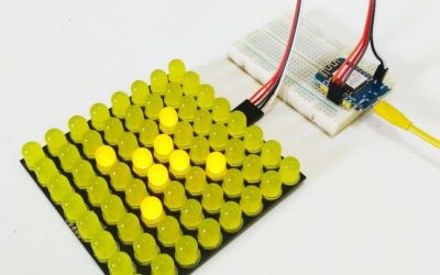 Самодельная светодиодная матрица 8х8 пикселей, 100х100 мм