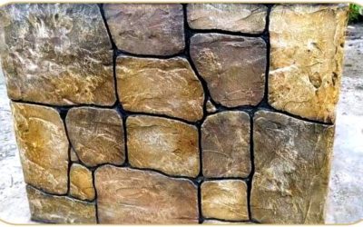 Финишное покрытие стен «дикий камень» из плиточного клея